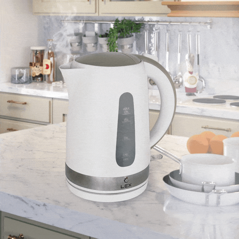 Картинка Lex LX 30028-1, чайник электрический (белый)
