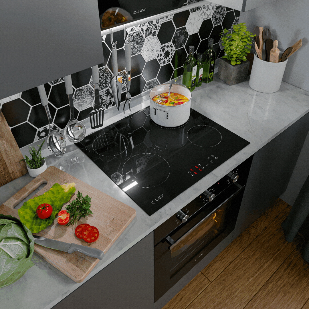 Фото Электрическая варочная панель Lex EVH 640 BL панель стеклокерамическая электрическая