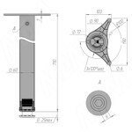 Превью картинка PULSE ШАНХАЙ Опора для стола, D60, H710+25 мм, черный, 4шт. (X4RG 710 BL 4/N) #2