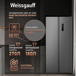 Превью картинка  Холодильник side by side Weissgauff WSBS 500 Inverter NoFrost Inox #2