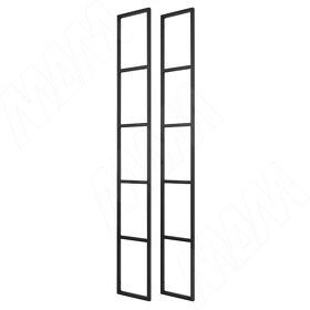 Картинка PULSE Металлокаркас-стеллаж напольный 1820x250мм черный (RAL 9005, муар), две рамки (MF.02.1820x250.BLC)