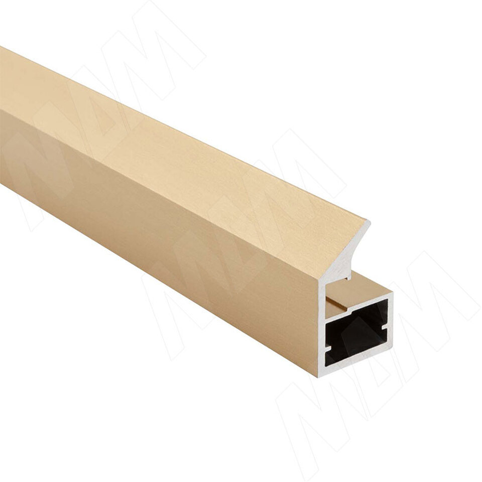 Фото PULSE LINEA Профиль рамочный узкий, с наклонной ручкой, золото брашированное (анод), L-2700 (FP00738TGLB-S3)