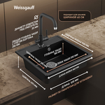 Превью картинка Мраморная мойка Weissgauff WG 104344 Comfort Deep Space #3