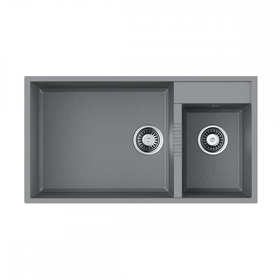 Картинка Omoikiri Tedori 85-2-U-GR Tetogranit/leningrad grey
