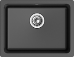 Превью картинка Кварцевая мойка Rivelato BERKANA 50 подст.монтаж 1-чаш 560*430 nero #1