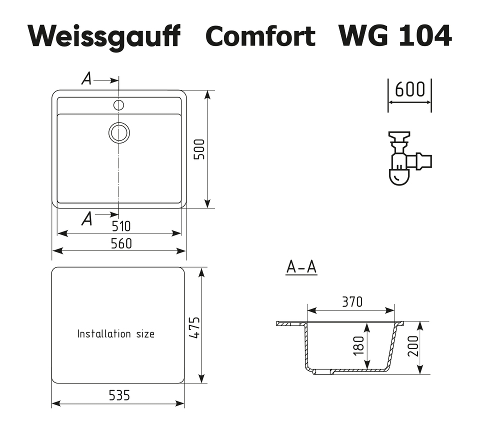 Фото Мраморная мойка Weissgauff WG 104310 Comfort Cold Grey