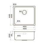 Превью картинка Металлическая мойка Omoikiri Tadzava 49-U/I Ultra 15-IN нерж. сталь/нержавеющая сталь #3