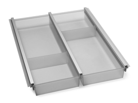 Картинка NinkaPlast Лоток CUISIO PRO для столовых приборов, ширина фасада 400 мм, 310-335х463х55 мм, серый