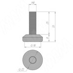 Превью картинка PULSE SuperGlide Ножка мебельная круглая D22мм, M8x25 мм (HR-T2208-25) #3