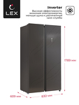 Превью картинка  Холодильник side by side Lex LSB520StGID #7