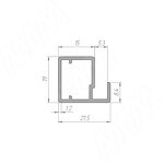 Превью картинка PULSE INTEGRO Профиль рамочный узкий, 19х20х8 мм, черный (анод), L-6000 (IN09131) #3