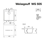 Превью картинка Кварцевая мойка Weissgauff WG 50507 Deep Black #3