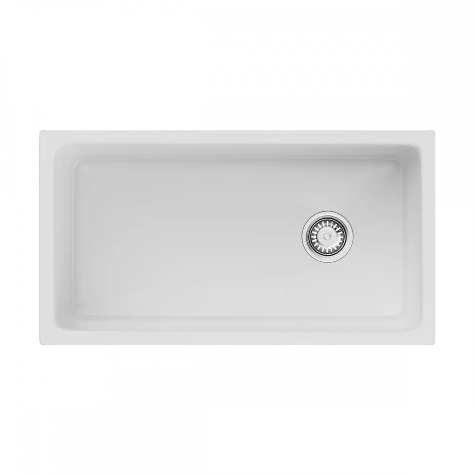 Фото Гранитная мойка Omoikiri Tokara 88-U/I-WH Glossy Natceramic/белый глянцевый
