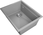 Превью картинка Гранитная мойка Rivelato LINO 554-L 1-чаш 550*440 grigio metallizzato #2