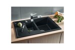 Превью картинка Гранитная мойка Blanсo METRA 6S Compact SILGRANIT PuraDur антрацит с клапаном-автоматом #3