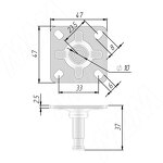 Превью картинка Robby Площадка 47х47 мм для колесных опор ЛАЙЯ/LAIA, ЕВА/EVA (FIX06 S),  Мебельное колесо #2