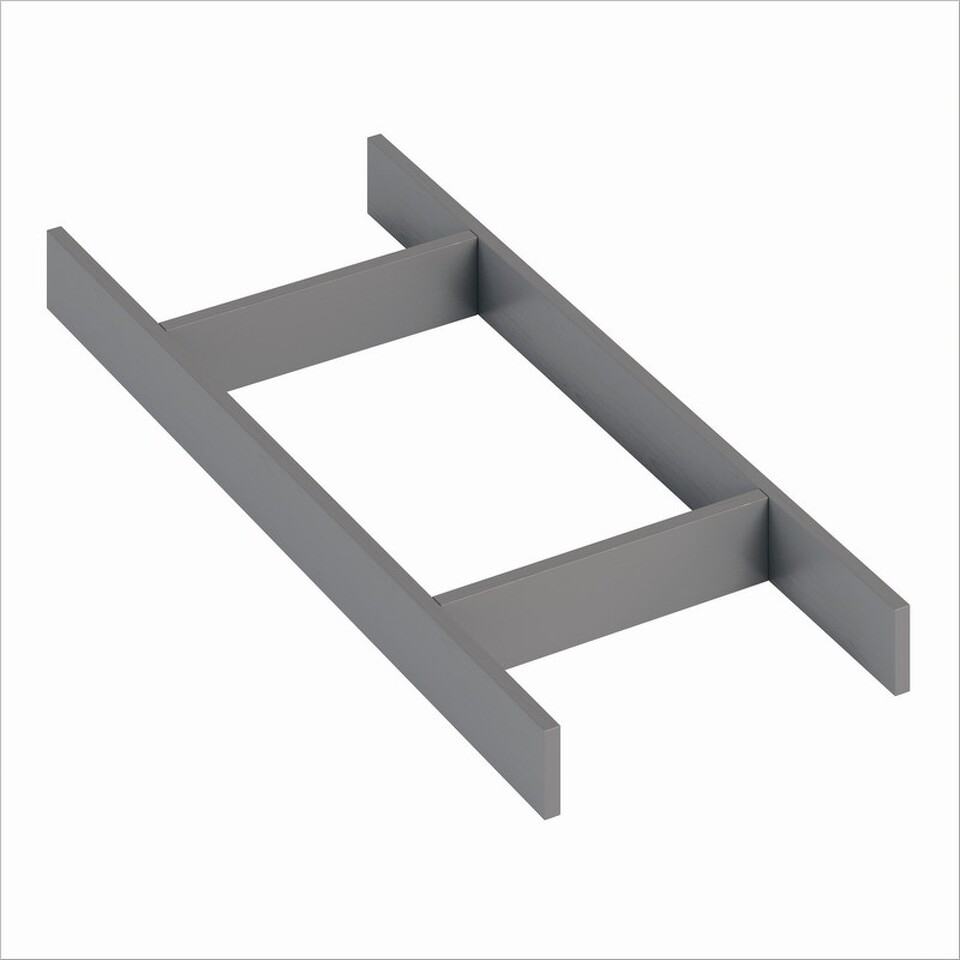 Фото Лоток-рамка WOODLINE BLANK для столовых приборов, ширина фасада 300-1200 мм, 186х472х43 мм, антрацит