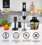 Превью картинка Блендер  Lex LX 10012-3, блендер ручной (черный) #2