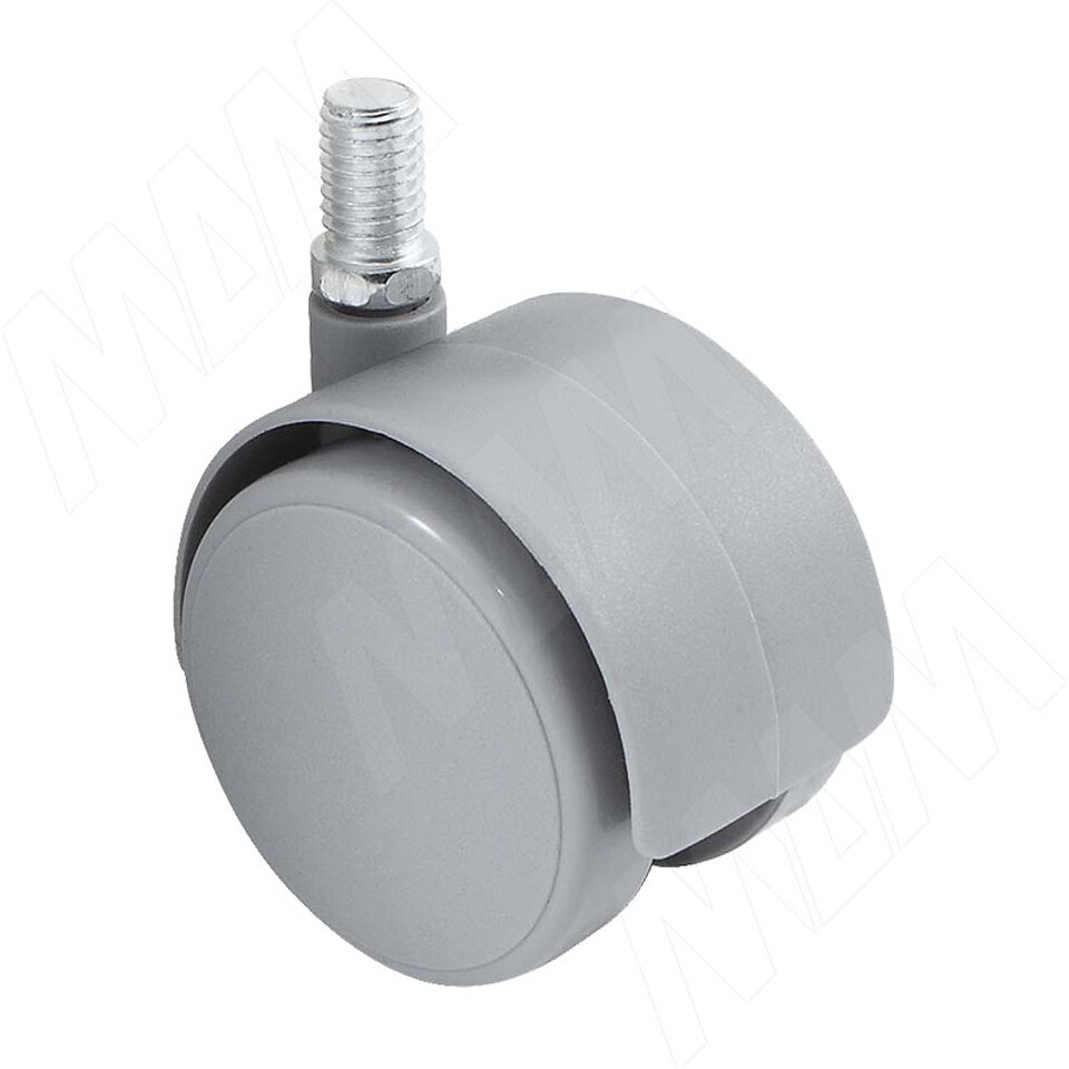 Фото PULSE Опора двухколесная с винтом M10, D50 мм, без стопора, серая (OK-50/2/K/GR),  Мебельное колесо