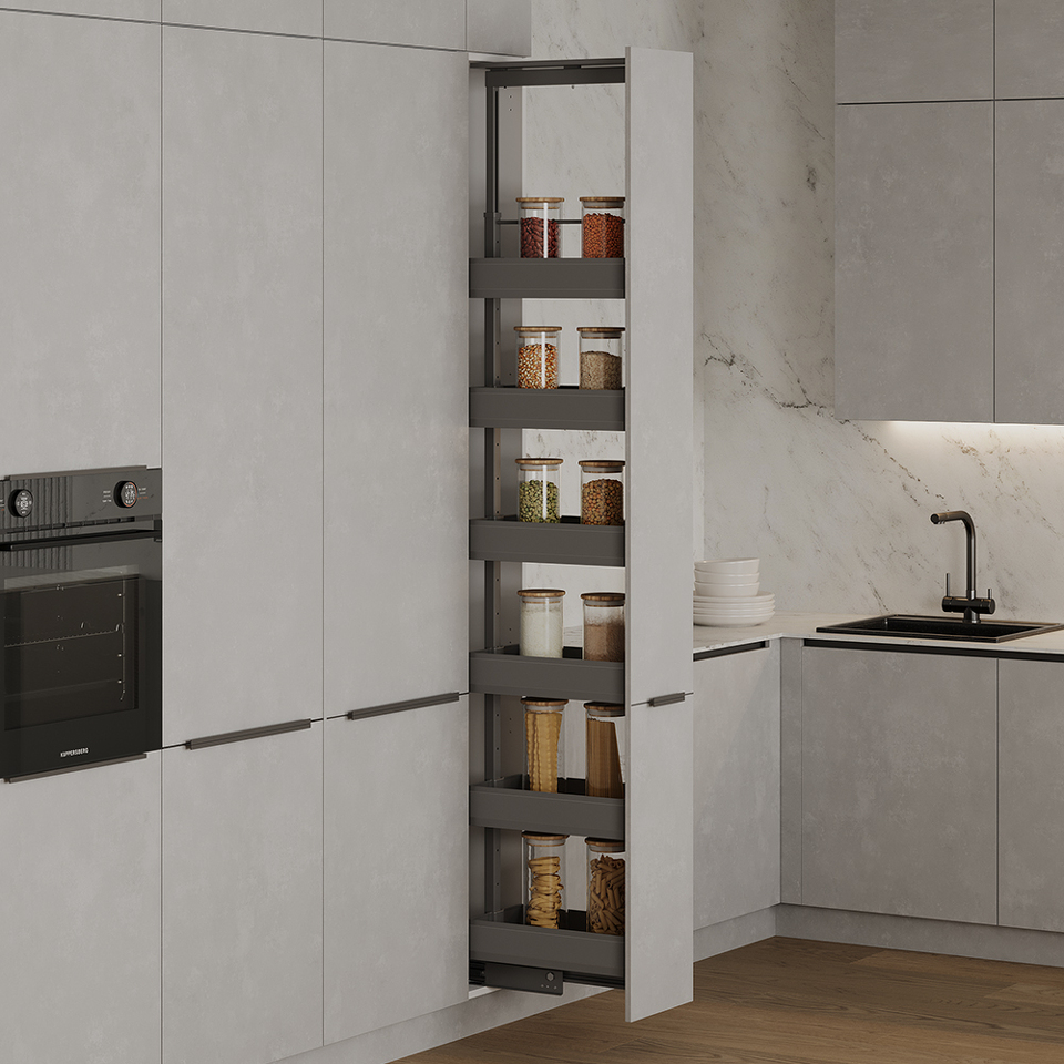 Фото Duslar Система TITAN, выдвижной фасад 200 мм, высота 1970-2270 мм, антрацит