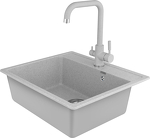Превью картинка Мраморная мойка Weissgauff WG 104310 Comfort Cold Grey #15