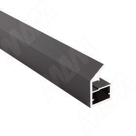 Картинка PULSE LINEA Профиль рамочный узкий, с наклонной ручкой, черный (анод), L-5400 (FP00738TBL)