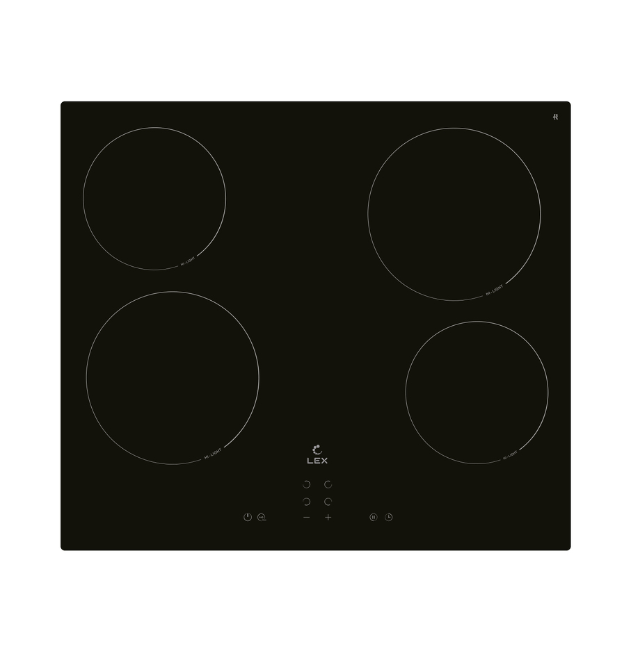 Фото Электрическая варочная панель Lex EVH 640A BL панель стеклокерамическая электрическая
