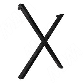 Картинка PULSE АСПЕН Опора для стола X-образная, 60х30, H715+10 мм, черный, 1шт. (AS60X30/715 BLC)