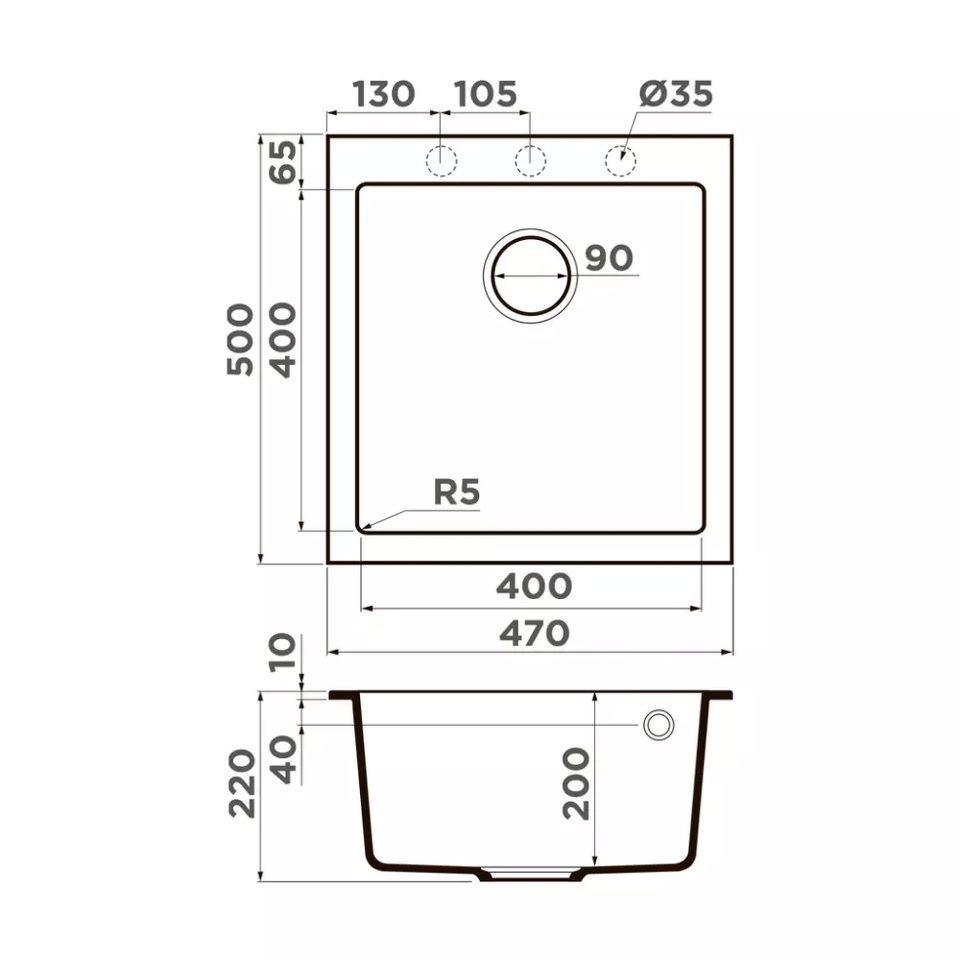 Фото Omoikiri Bosen 47A-GR Artceramic/leningrad grey