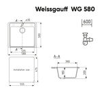 Превью картинка Кварцевая мойка Weissgauff WG 58007 Deep Black #3