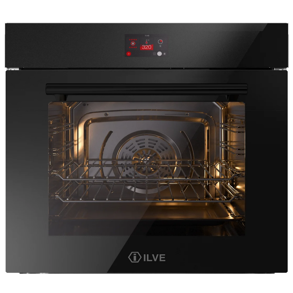 Фото Электрический духовой шкаф ILVE OV601GT3/BK глянцевый черный (фурн. матовый черный)