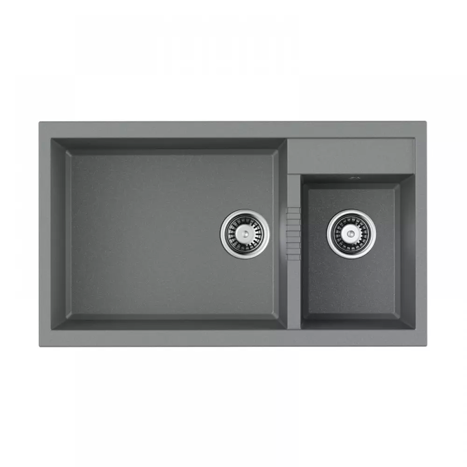 Фото Гранитная мойка Omoikiri Tedori 86-2-LB-GR Tetogranit/leningrad grey