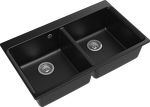 Превью картинка Кварцевая мойка Rivelato AXEL 90-2D 2-чаши 870*520мм nero #2