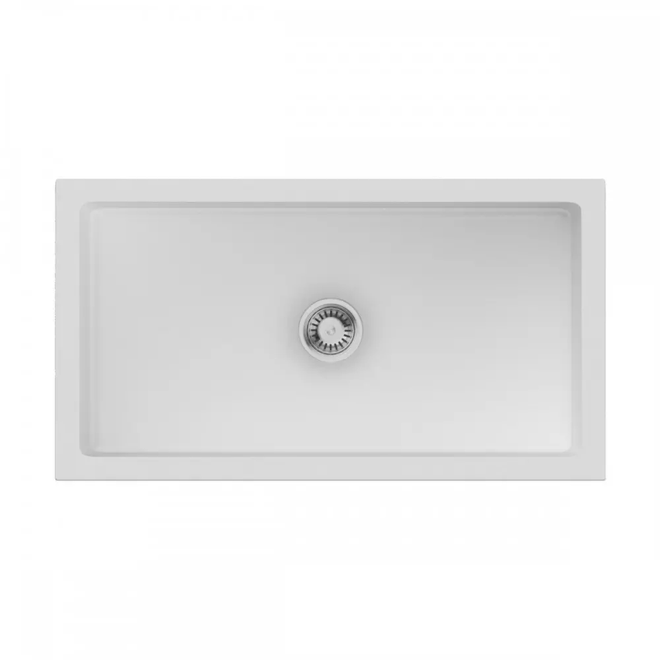 Фото Гранитная мойка Omoikiri Mikura 83-WH Glossy Natceramic/белый глянцевый