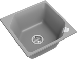 Превью картинка Кварцевая мойка Rivelato LOCUS 50 1-чаш 500*500 grigio metallizzato #2
