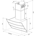 Превью картинка Наклонная вытяжка KRONA INGA 600 black push button #7