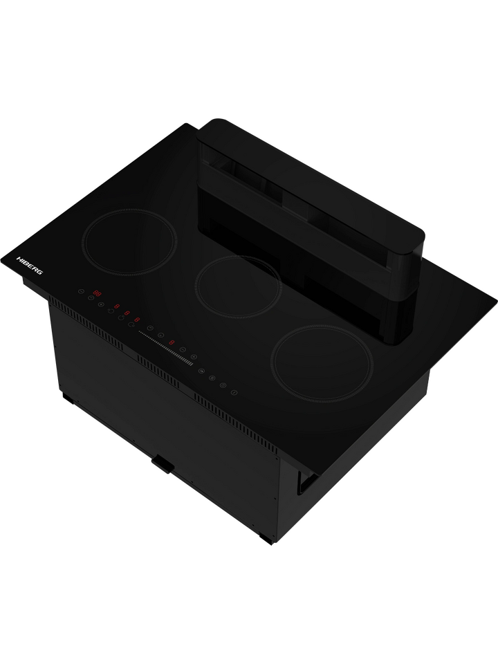 Фото Индукционная варочная панель HIBERG с вытяжкой i7-VM7 B (76см)