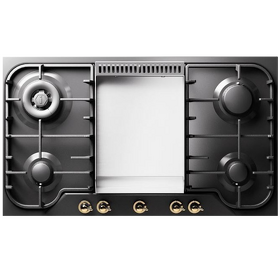 Картинка ILVE HCB90FDN/MGG матовый графит (фурн. латунь)