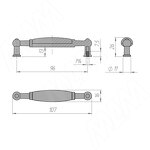 Превью картинка PULSE Ручка-скоба 96мм бронза состаренная/керамика (BH.65.096.ABV) #3