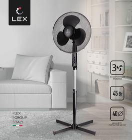 Картинка Lex LXFC 8311, 16" напольный вентилятор , черный