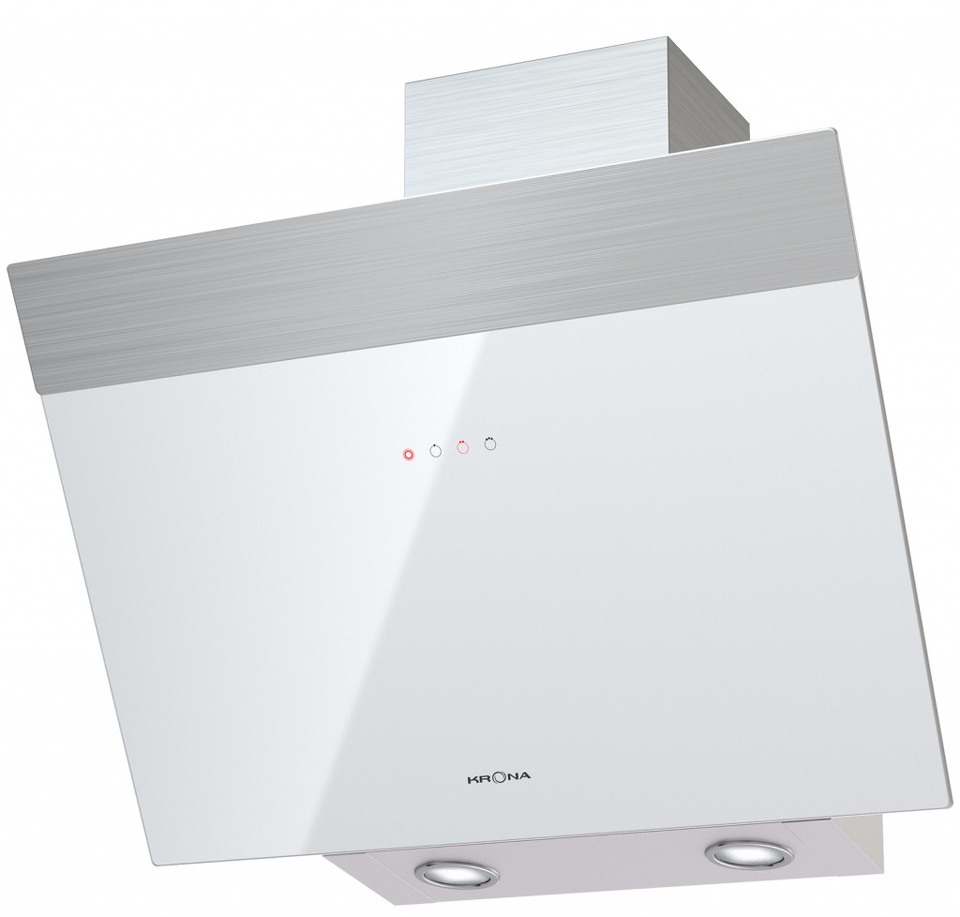 Фото Наклонная вытяжка KRONAsteel Kristen 600 white/inox S