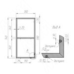 Превью картинка PULSE Металлокаркас-рамка для полок 740x350мм черный (RAL 9005, муар) (MF.02.740x350.BLC) #5