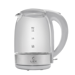 Превью картинка Чайник Lex LXK 3005-2,чайник стеклянный (белый) #1