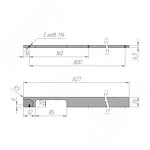 Превью картинка PULSE Профиль-ручка 160/800мм (L=827мм) черный матовый (PH.CN01.160-800.BLM) #2