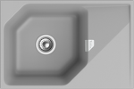 Превью картинка Кварцевая мойка Rivelato LOCUS 75 1-чаш 750*500 grigio metallizzato #1