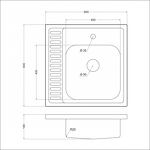 Превью картинка Металлическая мойка EMAR T6060RQ Decor #2
