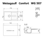 Превью картинка Мраморная мойка Weissgauff WG 507308 Comfort Onyx #2