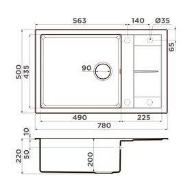 Картинка Omoikiri Sumi 78A-LB-GB Artceramic/графит