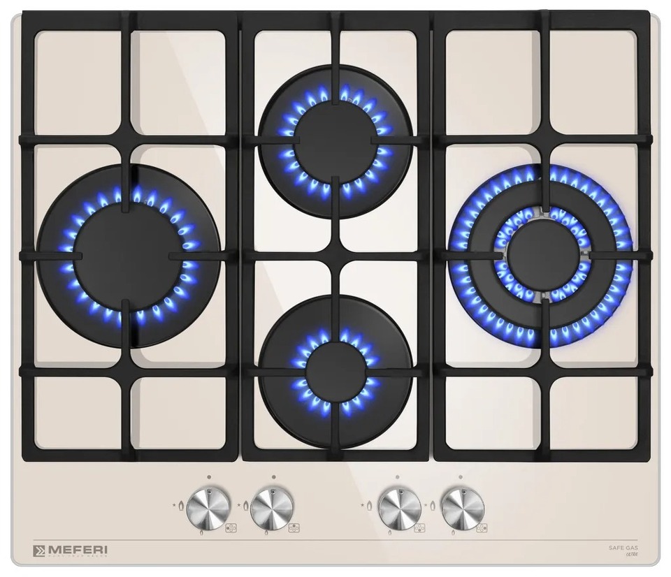 Фото Газовая варочная панель Meferi MGH604BG GLASS ULTRA