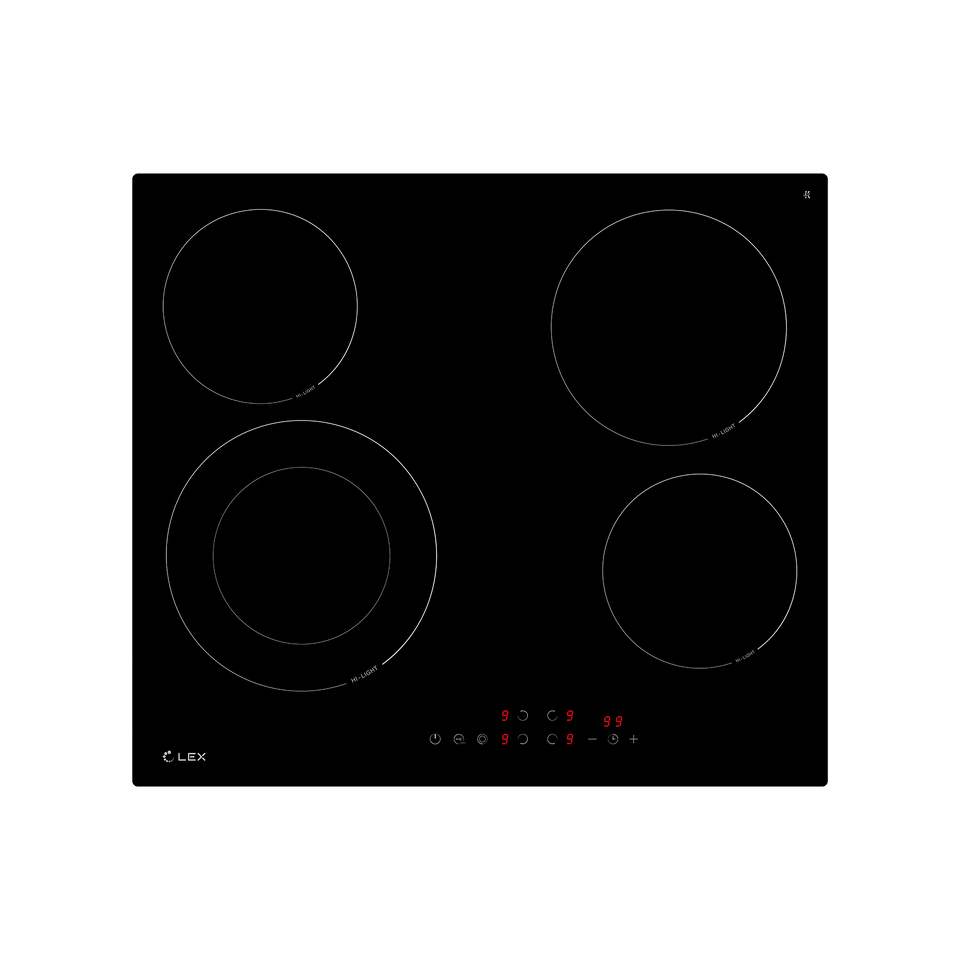 Фото Электрическая варочная панель Lex EVH 6041 BL панель стеклокерамическая электрическая